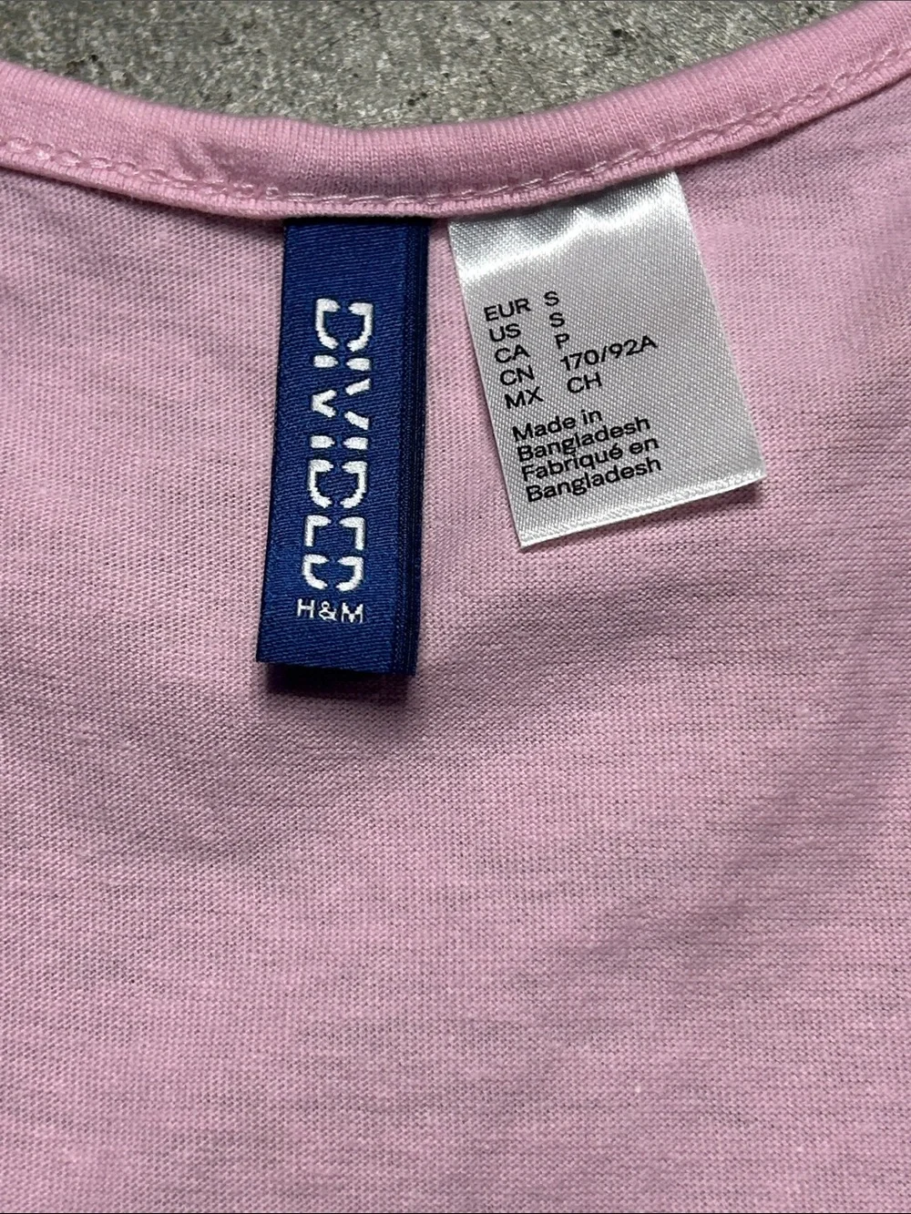 H&M Pink Men's Graphic Swim Tank with Black Text